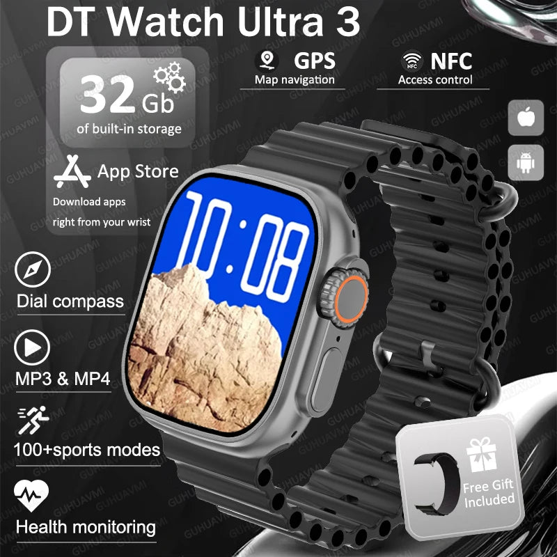 Montre Connectée GUHUAVMI Apple Watch Ultra 2 – AMOLED, Suivi Santé, Multi-Sports, IP67