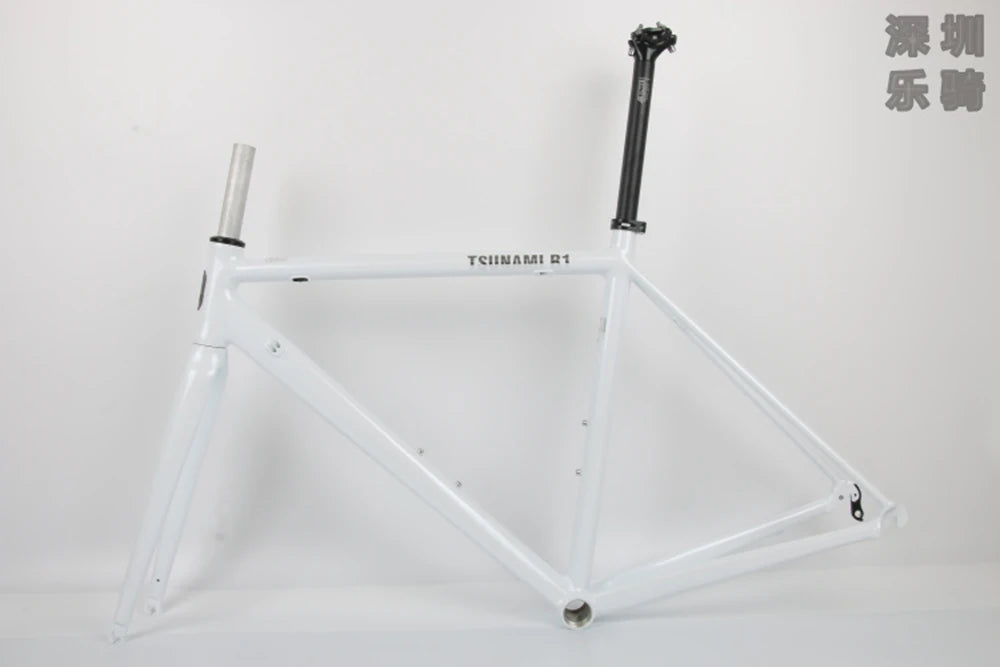 Le Cadre: TSUNAMI-Road Bicycle Frame, R1 Aluminum Alloy, 700C Rim Brake, C Clamp, Bicycle Rear Frame, Carbon Fork, New, 2024