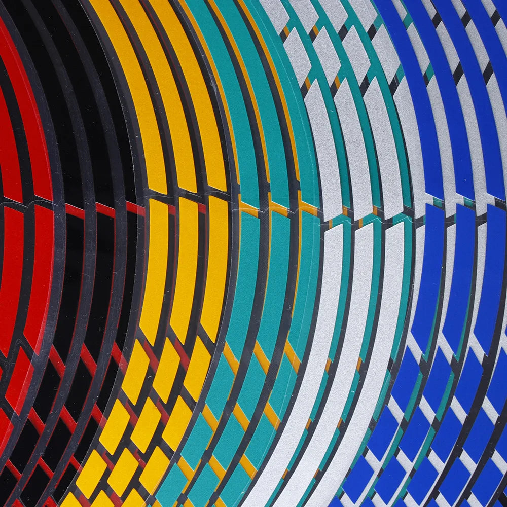 1 ensemble de bandes réfléchissantes de style de voiture, 5 couleurs, autocollants et décalcomanies pour roues de moto et vélo de Motocross, bande réfléchissante pour jante de 17/18 pouces