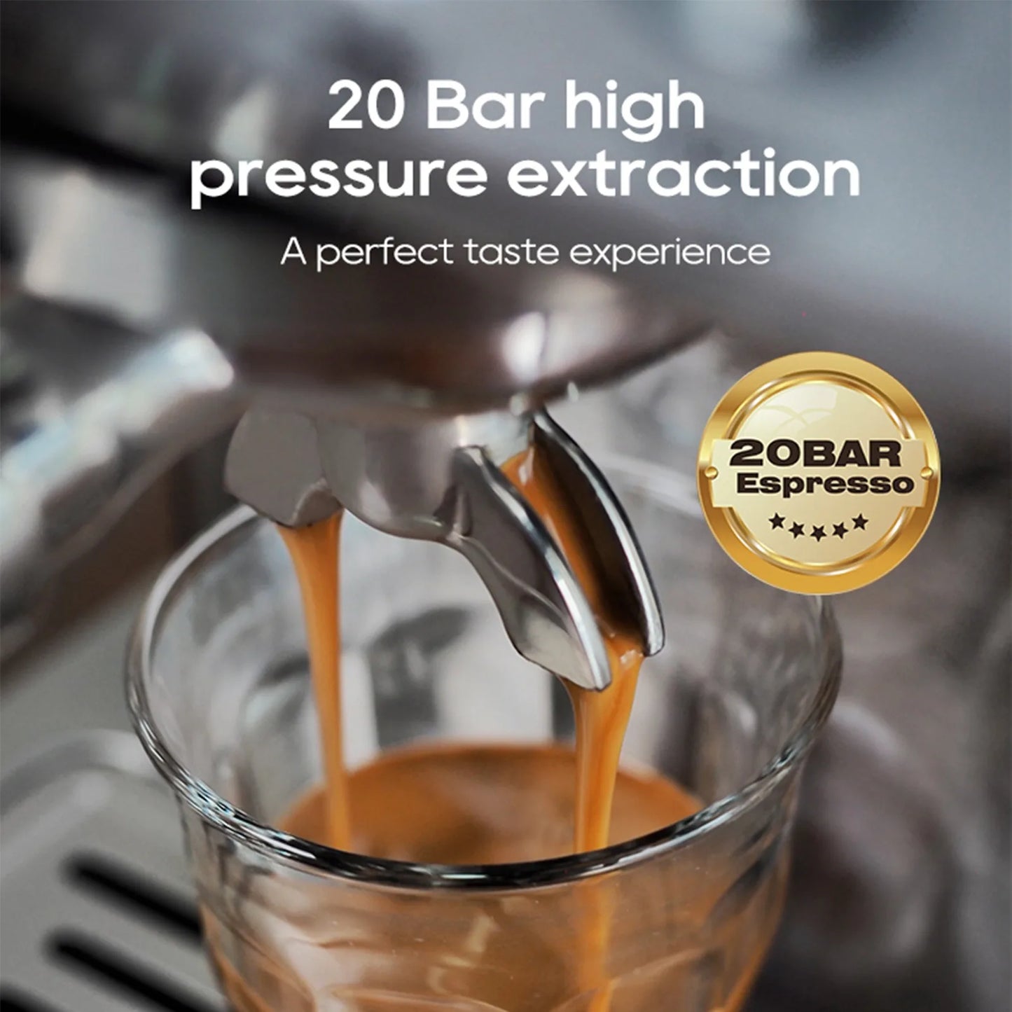 Machine à Expresso Semi-Automatique HiBREW H10A – 19 Bars, Température et Volume Réglables