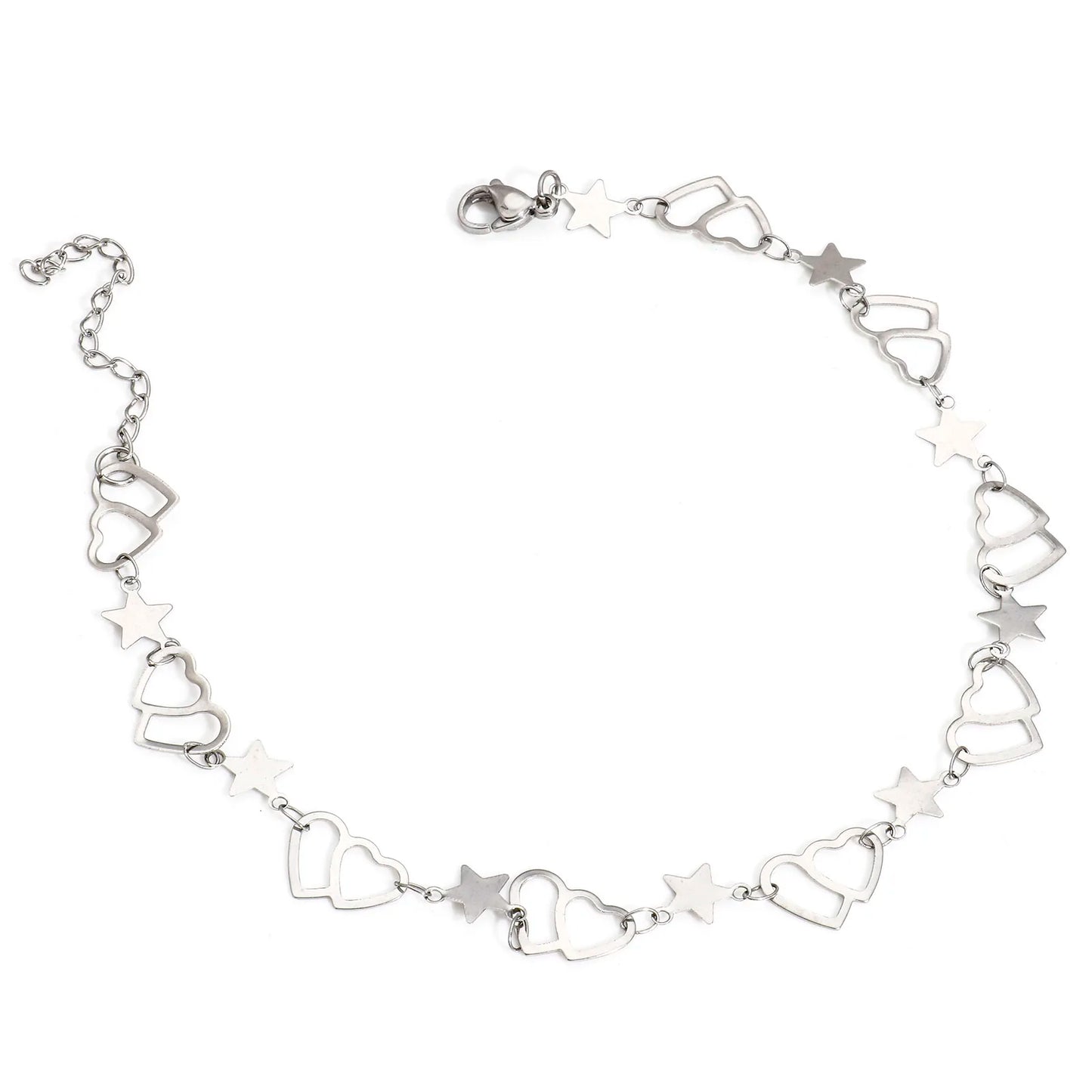 Bracelet de cheville en acier inoxydable 304 pour femmes, chaîne à maillons faite à la main, couleur argent, chaîne de jambe, pied, bijoux cadeau, 1 pièce