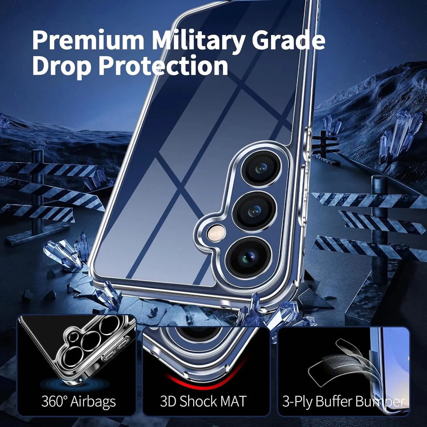 Coque Souple Transparente Antichoc – Anti-Rayures, Anti-Dérapante et Anti-empreintes pour Samsung Galaxy S25 / S24 / S23 / S22 / S20 / S10 / S9 / S7