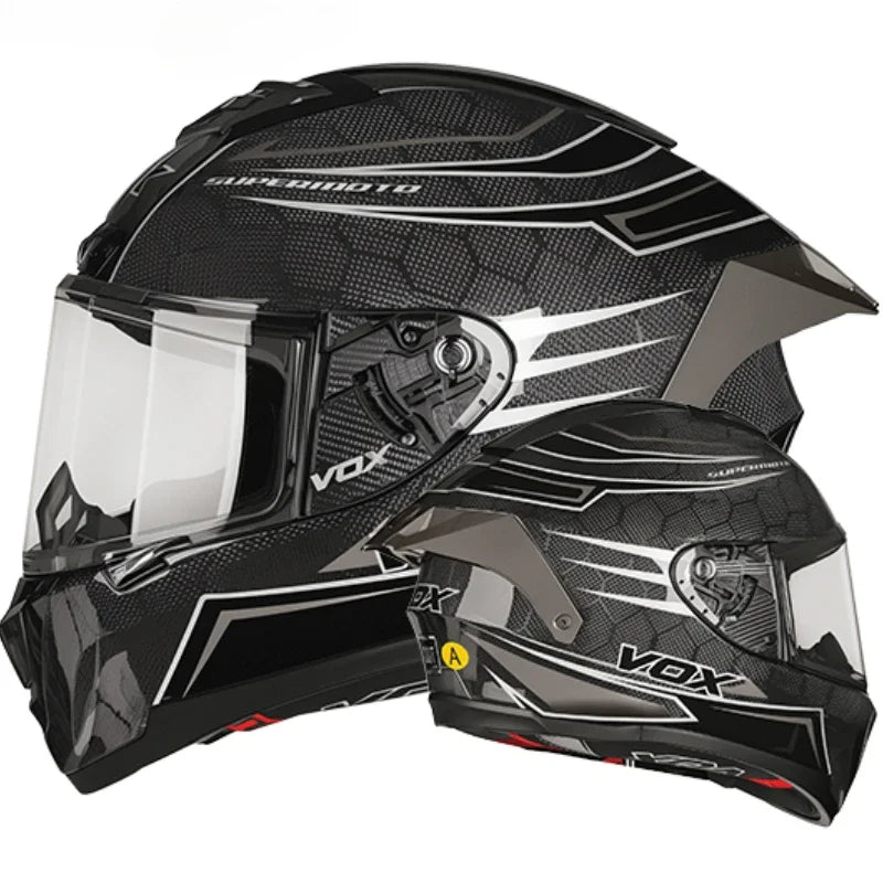 Casque Moto Intégral Fibre de Carbone DOT – Léger et Sécurisé