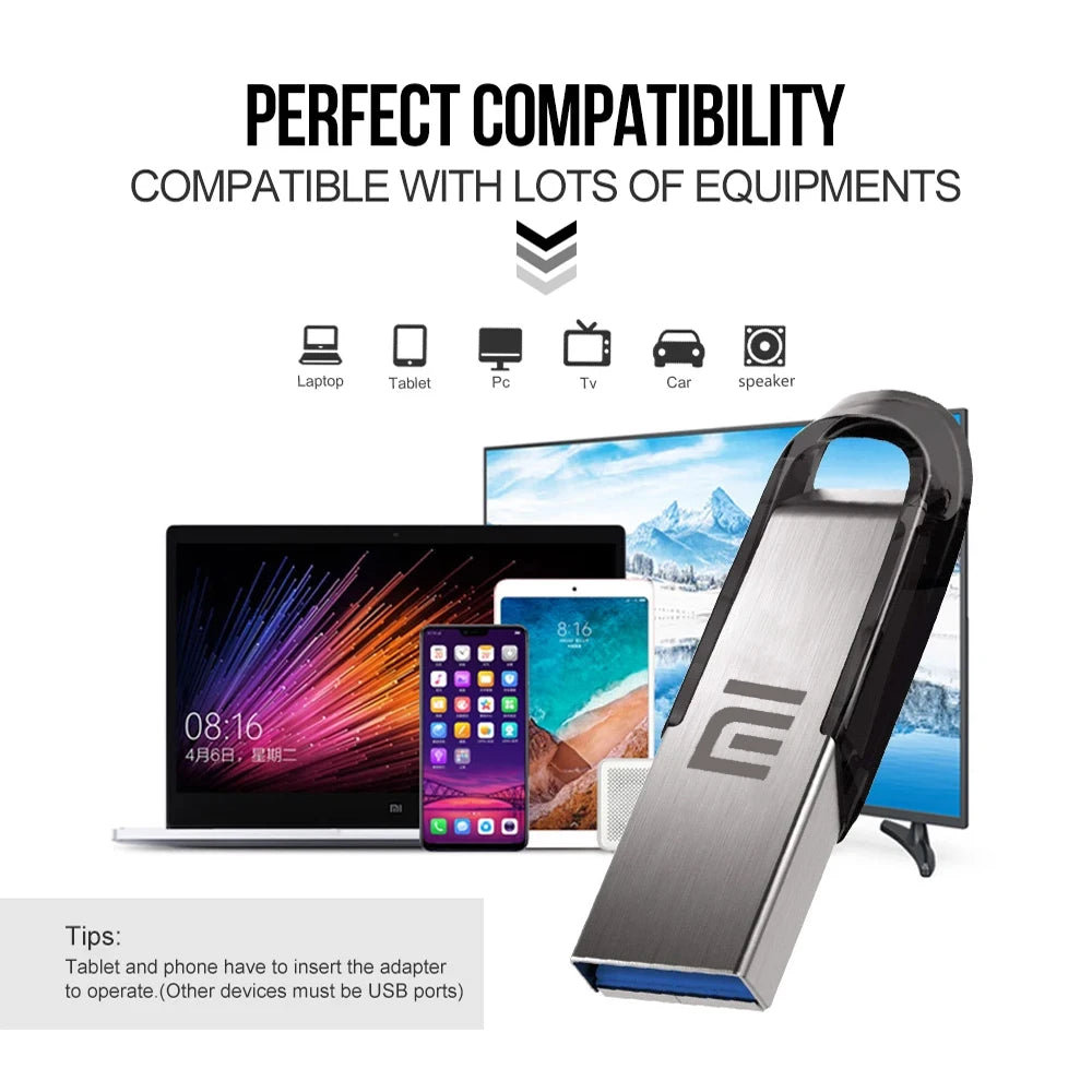 Xiaomi 2 to USB clé USB clé 1 to mémoire étanche U disque haute vitesse USB 3.2 Transmission de données métal USB clé USB OTG