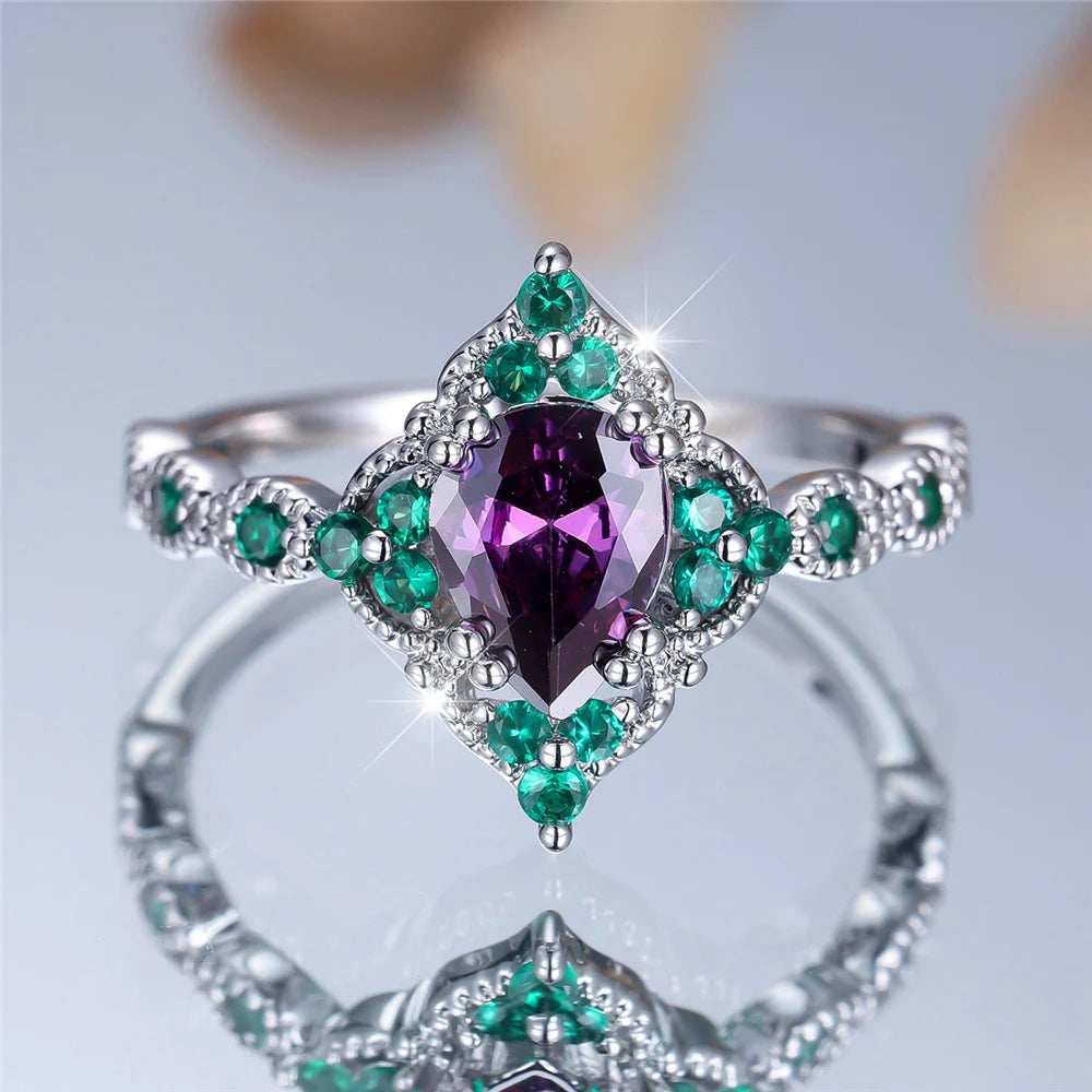 ChimPink-Bague de Fiançailles pour Femme, Bijoux Vintage en Argent et Or, Bandes de Mariage