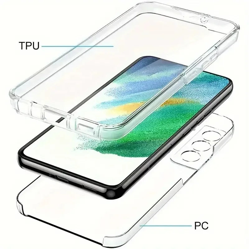 Étui Complet Transparent en Gel de Silice – Anti-Éblouissement et Antidérapant avec Cadre Électroplaqué pour Smartphone