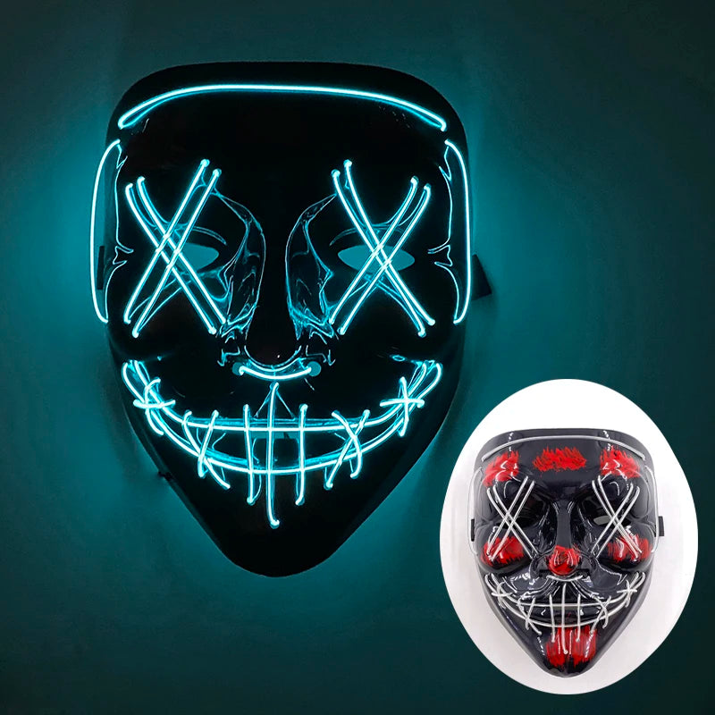 Masque Shuffle Lumineux – Cosplay Demon Slayer et Accessoire Halloween