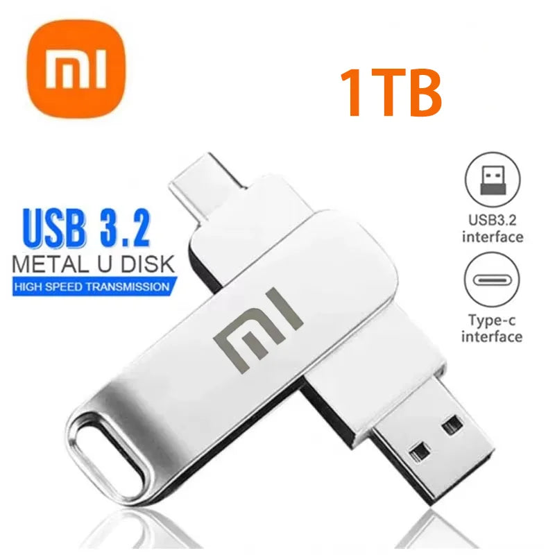 Xiaomi Flash Drives 2 To Usb 3.2 métal haute vitesse 1 To 512 Go bâton étanche SSD stockage PC téléphone transfert de données Portable