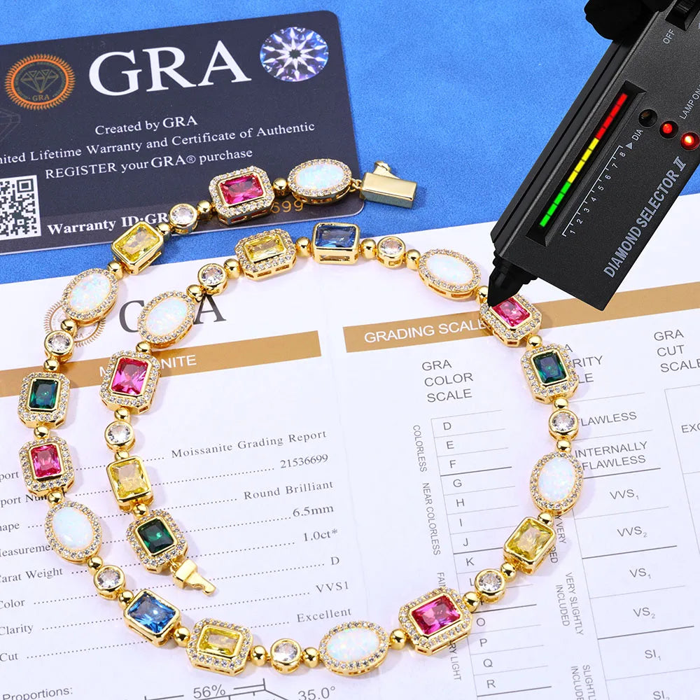 đ Collier & Bracelet Hip Hop en Argent 925 avec Moissanite â Style Miami Cuban