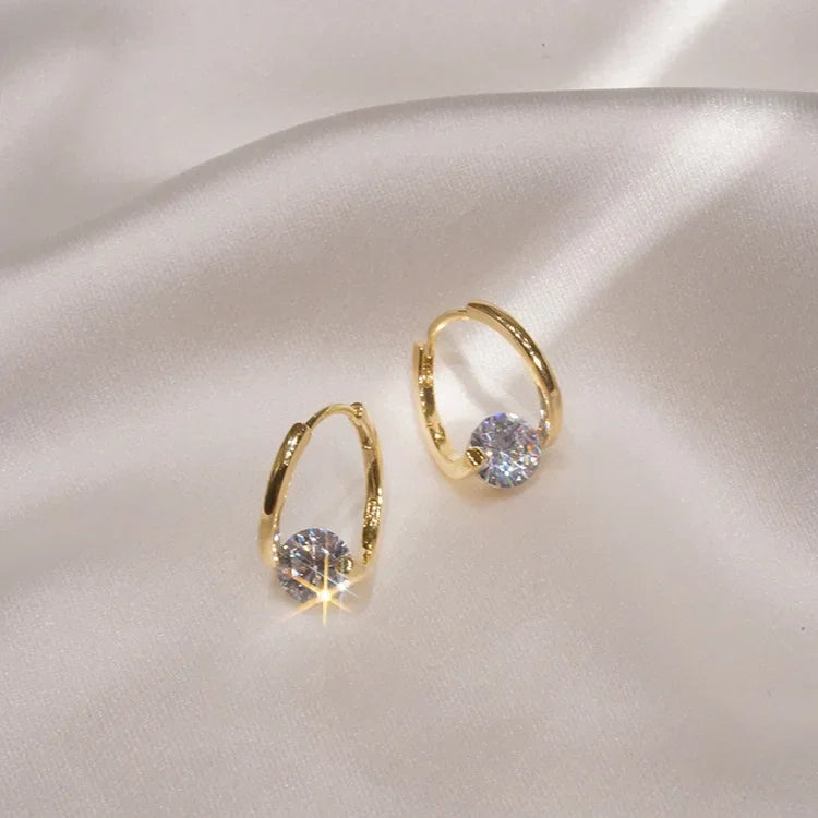 Boucles d'oreilles en argent Sterling 925, cerceau en Zircon coréen, tempérament Simple, exquis, tendance, bijoux Sexy, cadeau, offre spéciale