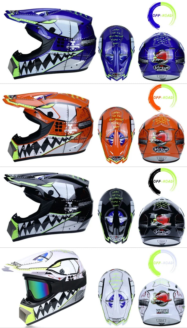 Envoyer 3 pièces cadeau casque de moto enfants casque tout-terrain vélo descente AM DH casque de cross capacete motocross casco