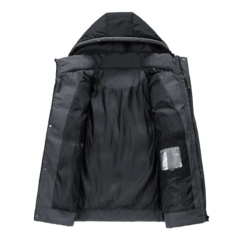 🧥 Doudoune d’Hiver Homme à Capuche – Coupe Décontractée, Chaude & Stylée (Taille jusqu’à 5XL)