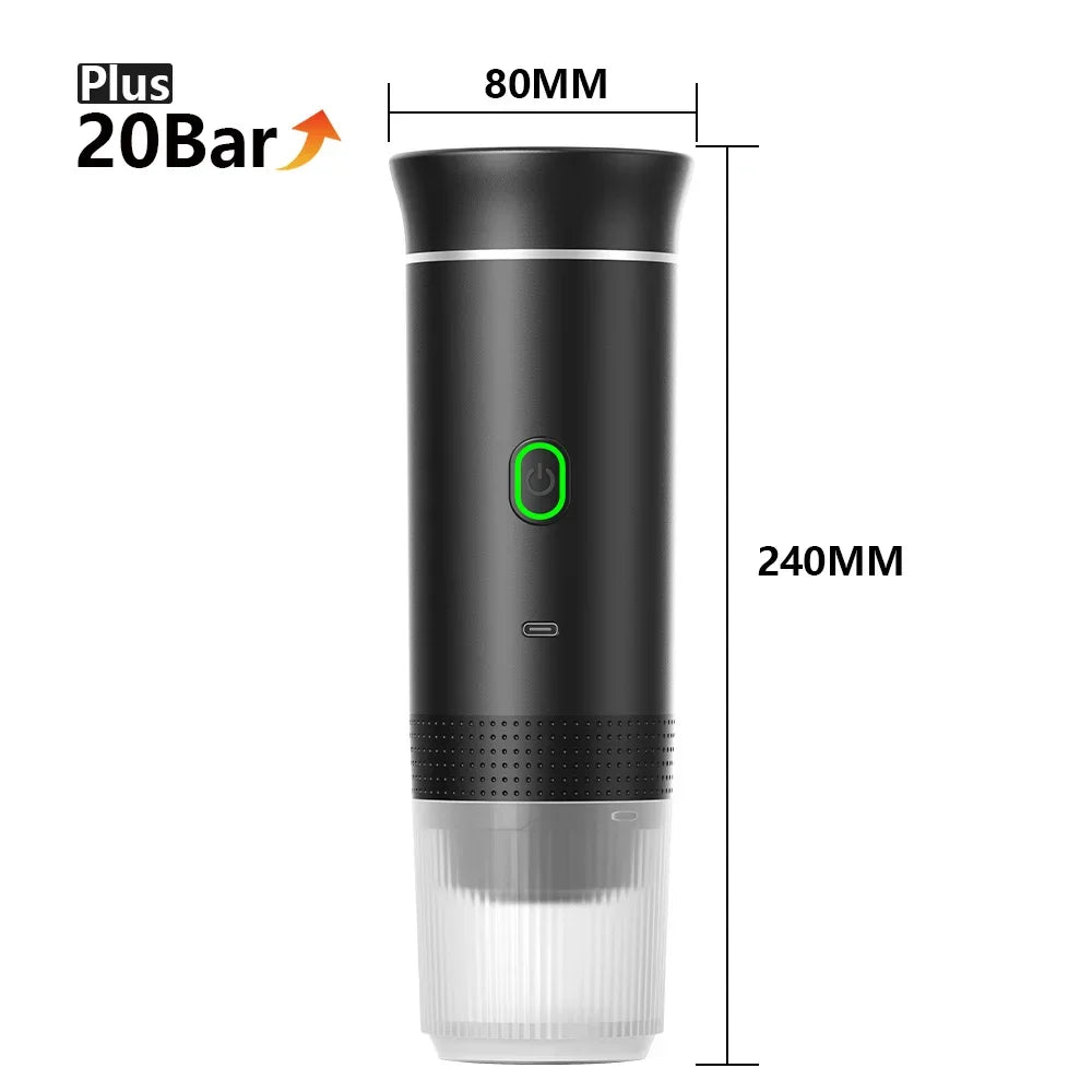 Machine à Expresso Portable Sans Fil NOCCLILI – 3-en-1 Capsules Café Moulu