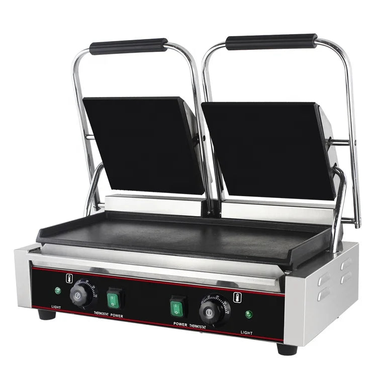 Grill & Presse à Sandwich Professionnel Double Face – Plaques Plates Antiadhésives