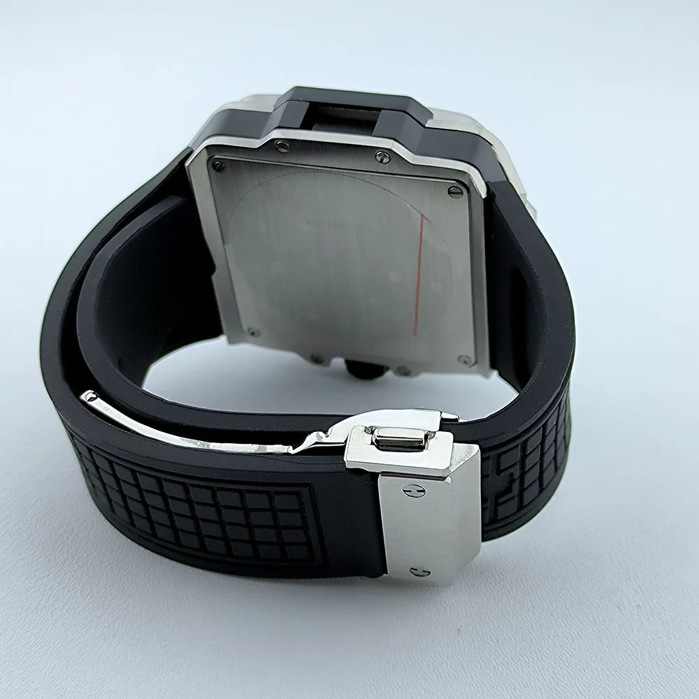 VK63 Quarz-Chronographenuhr – Quadratisches Design und leuchtend grüne Beleuchtung