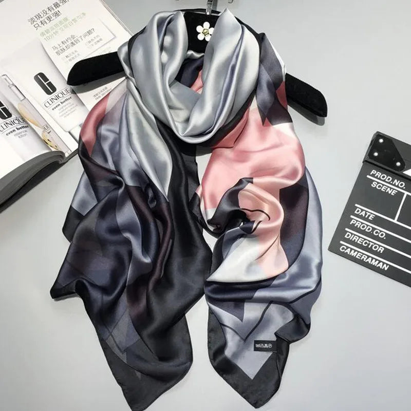 🧣 Foulard en Soie RUNMEIFA – Élégance d’Été & Style Luxe