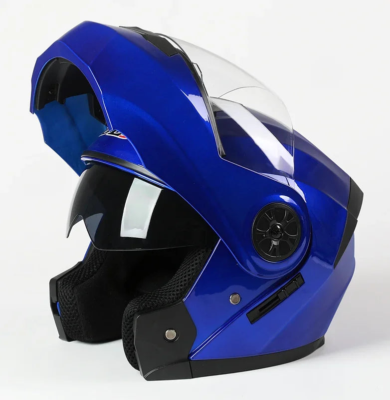 2020 nouveauté hommes moto course professionnelle casque rabattable matériau ABS casques modulaires à double lentille Certification DOT