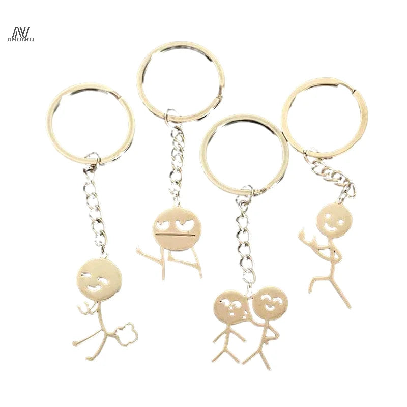 Porte-clés de Couple, Match intéressant des gens que le cœur, doigt du milieu, personnalité Ins, sac drôle, pendentif, bijoux, cadeau pour Couple et amis