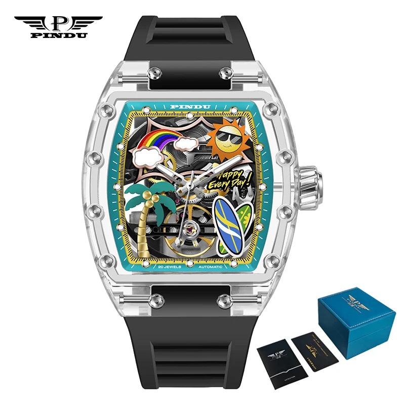 Montre Mécanique Été – Thème Plage & Éléments Marins