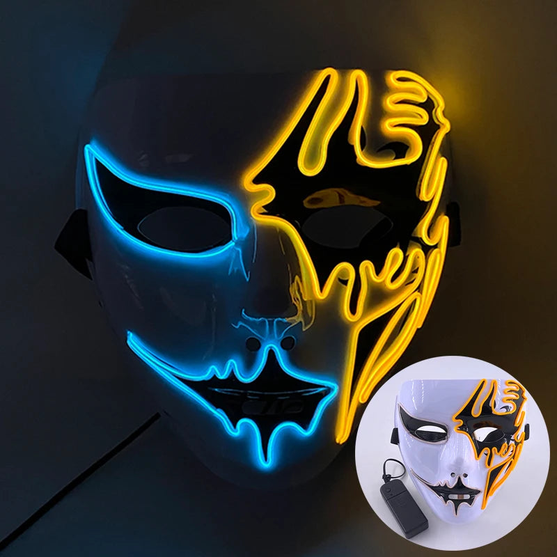 Masque Shuffle Lumineux – Cosplay Demon Slayer et Accessoire Halloween