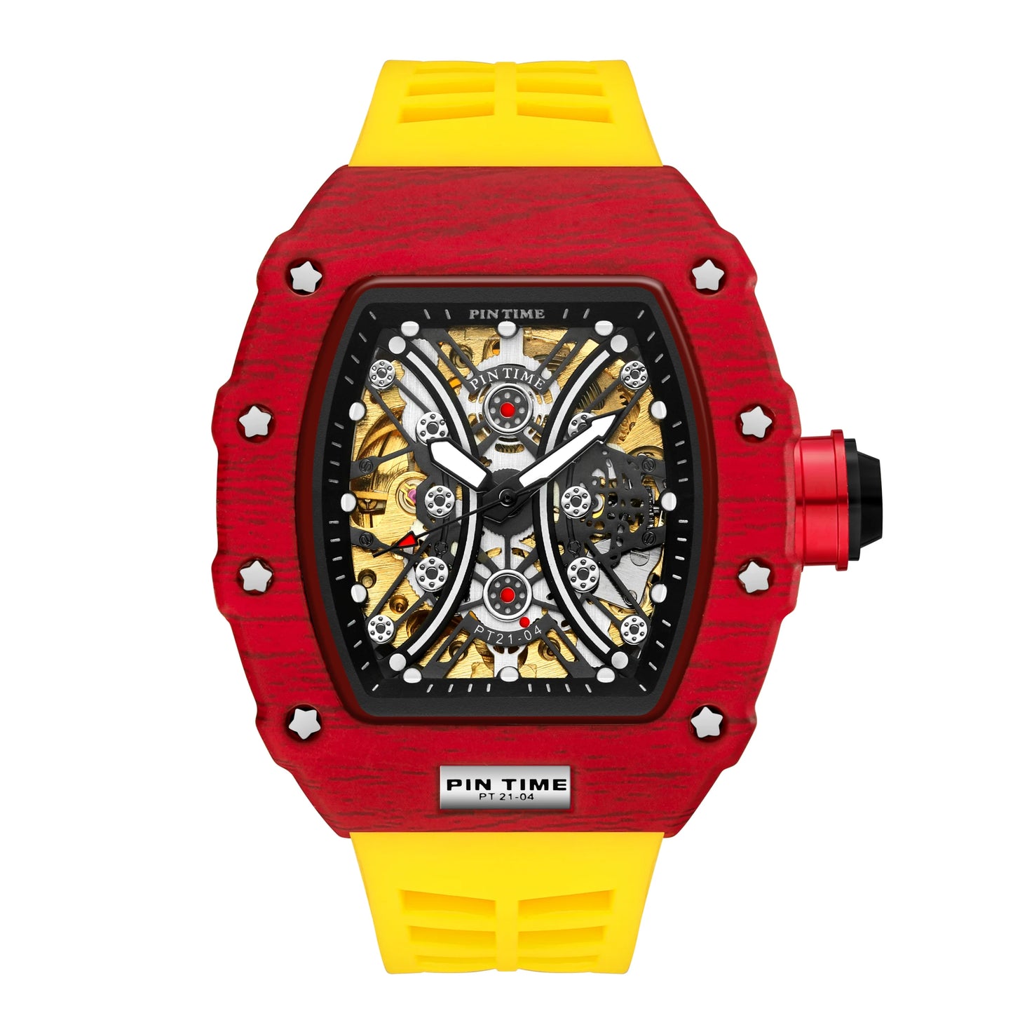 Famous Mechanical Man Watches Classic RM Luxury Design Automatic Visable Wristwatch 10 Color Causal Men Watch Rubber Strap Belt