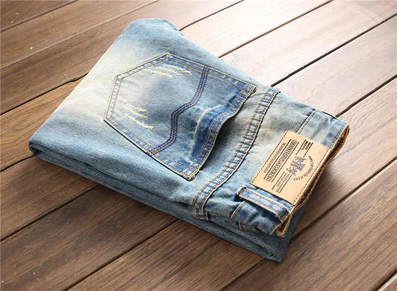 Jeans Droits Rétro Plus Size pour Hommes