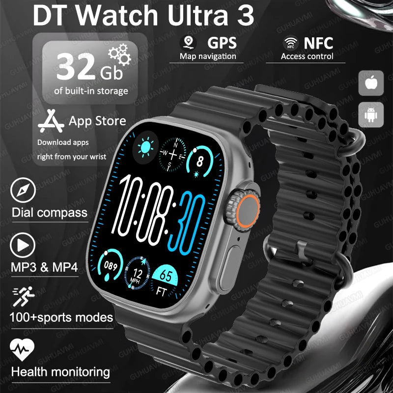 Montre Connectée GUHUAVMI Apple Watch Ultra 2 – AMOLED, Suivi Santé, Multi-Sports, IP67