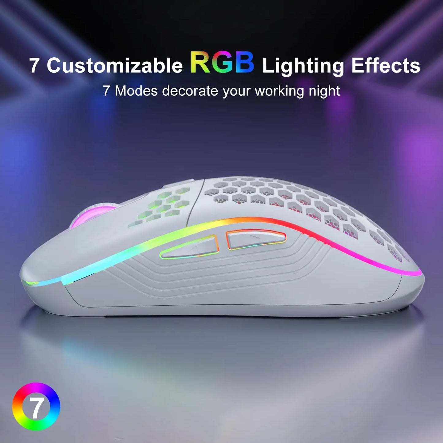 Souris Gaming RGB Sans Fil – Confort et Performance