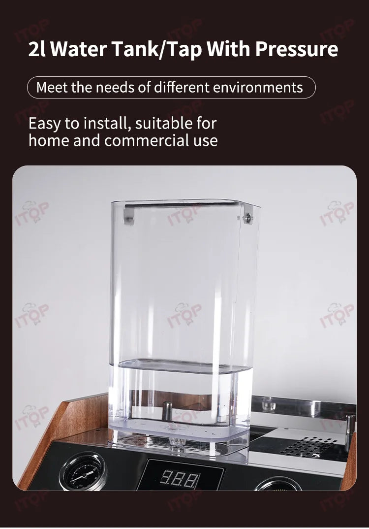 ITOP – Machine à Expresso Professionnelle à Pompe Vibrante, Double Chaudière 2800 W