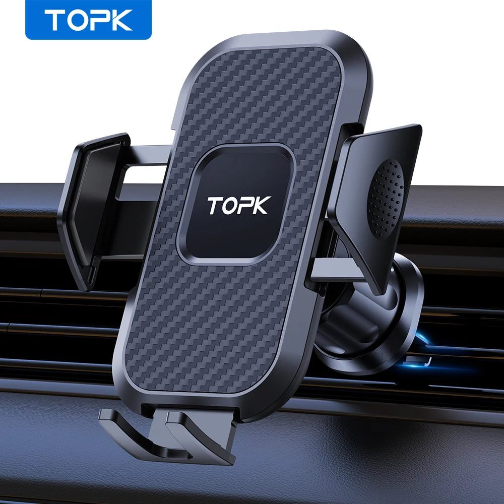 Support Téléphone Voiture TOPK – Clip Ventilation avec Verrouillage Automatique