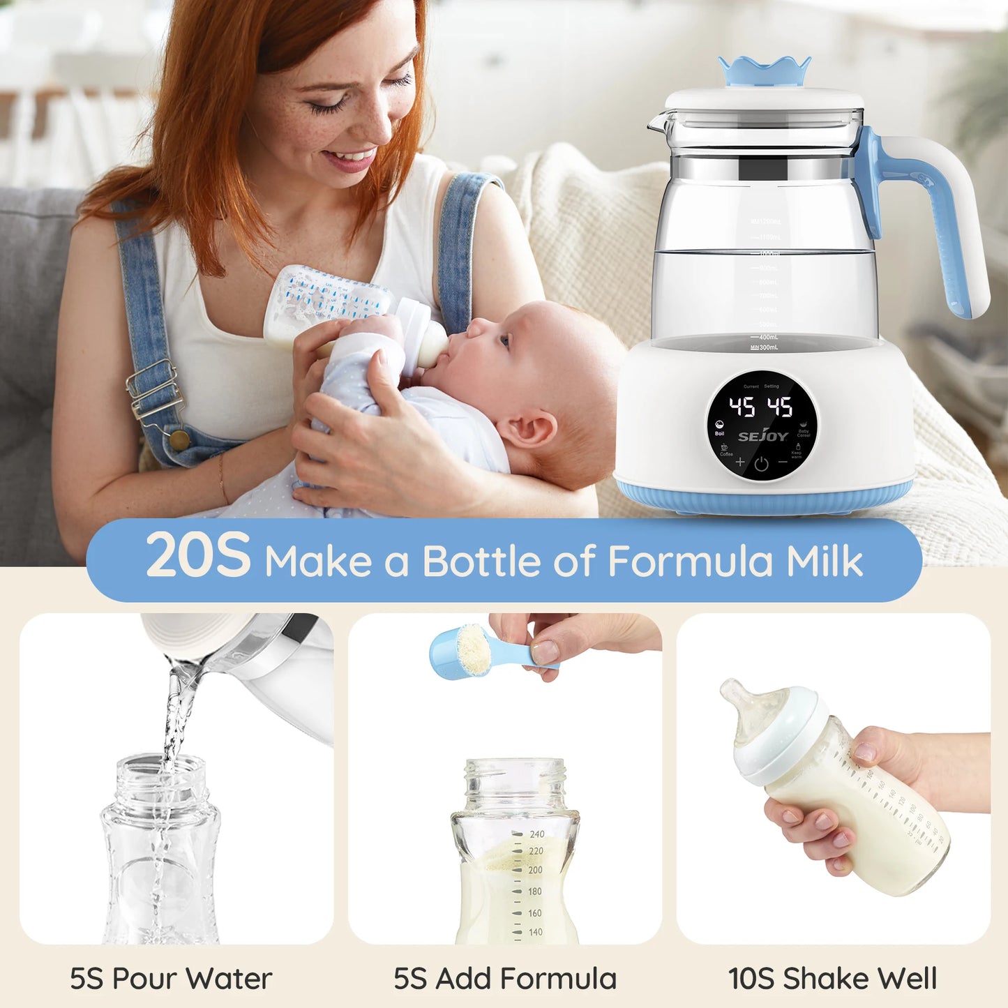 Bouilloire Thermostatique pour Bébé – Préparez le Lait à la Température Idéale !