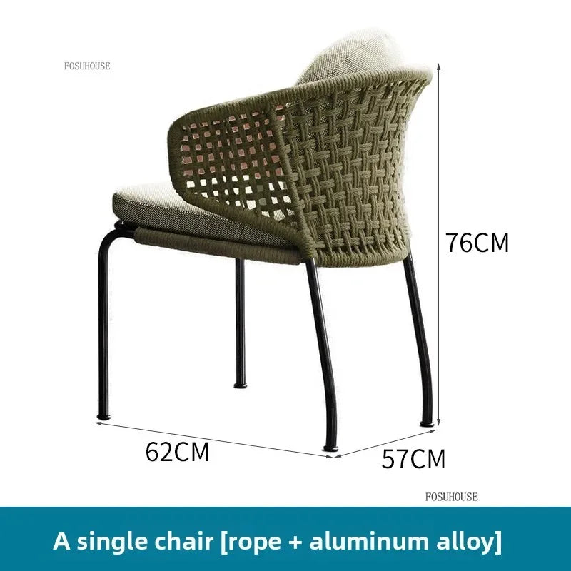 Dossiers européens chaises de jardin pour cour Protection solaire meubles d'extérieur en rotin creux meubles de Patio simples pour balcon