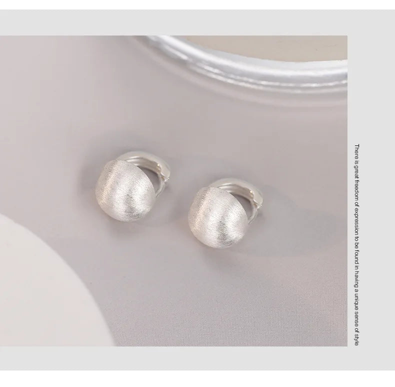 Boucles d'oreilles créoles géométriques coréennes en argent regardé 925, cadeau de bijoux sexy, simple, tempérament exquis, semi-vente chaude
