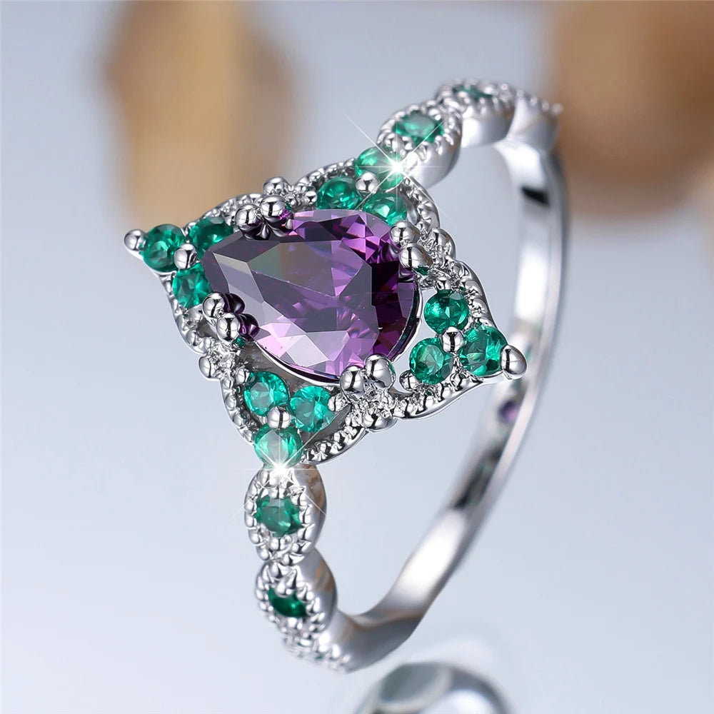 ChimPink-Bague de Fiançailles pour Femme, Bijoux Vintage en Argent et Or, Bandes de Mariage