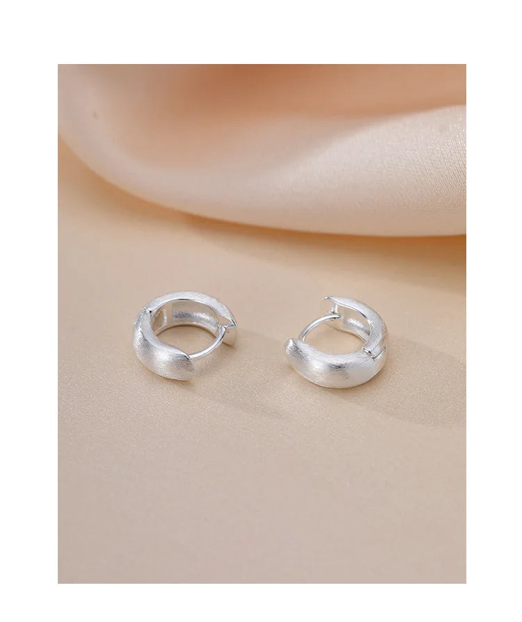 Boucles d'oreilles rondes minimalistes en argent Sterling 925 véritable pour femmes, cerceau, accessoires de bijoux