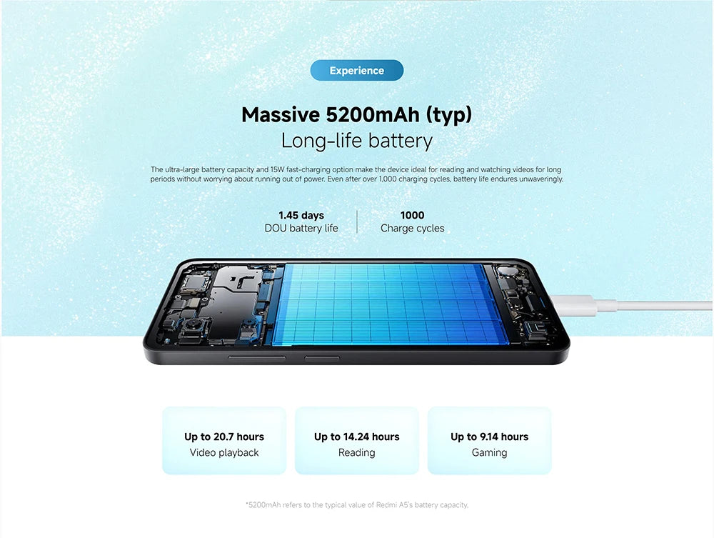 Smartphone Xiaomi Redmi A5 – Version Mondiale, Écran 6.88", 5000mAh, Double SIM
