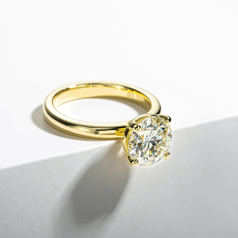 đ Bague Femme en Or 925 avec Moissanite CertifiĂ©e