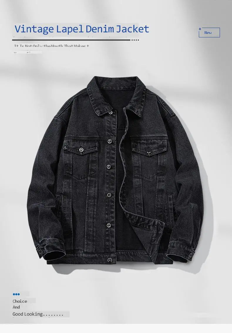 Veste en denim homme loose KK LUFAINA – Style casual sport printemps/automne