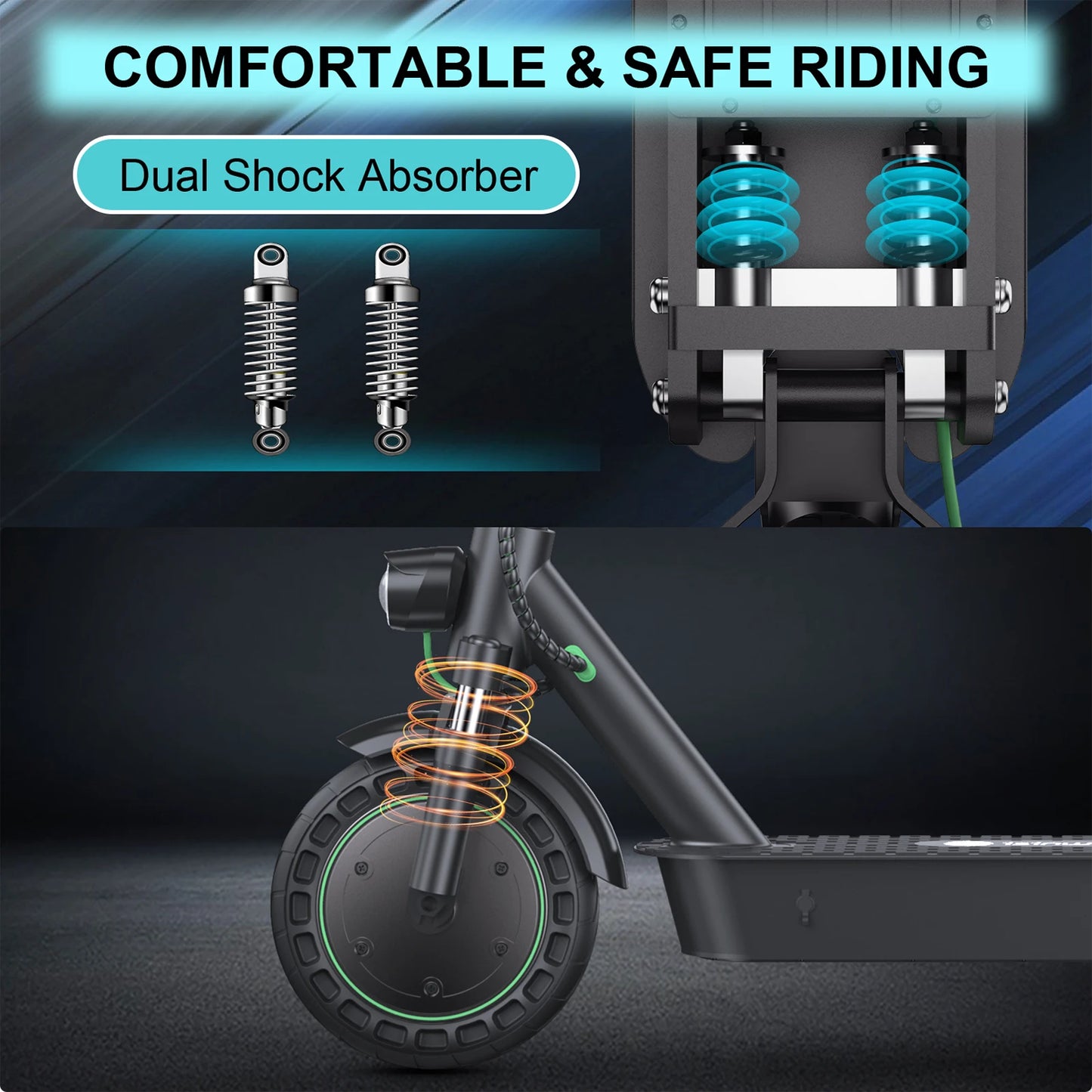 ISINWHEEL S9 MAX – Scooter Électrique Adulte 500W, Batterie 36V 10,4Ah, Pneus 10"