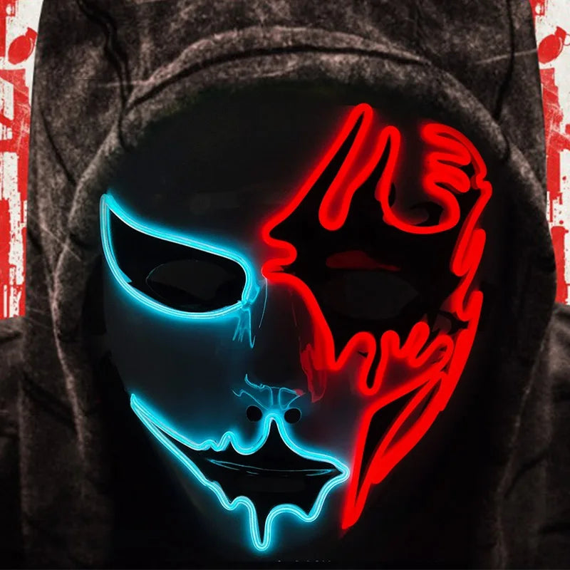 Masque Shuffle Lumineux – Cosplay Demon Slayer et Accessoire Halloween