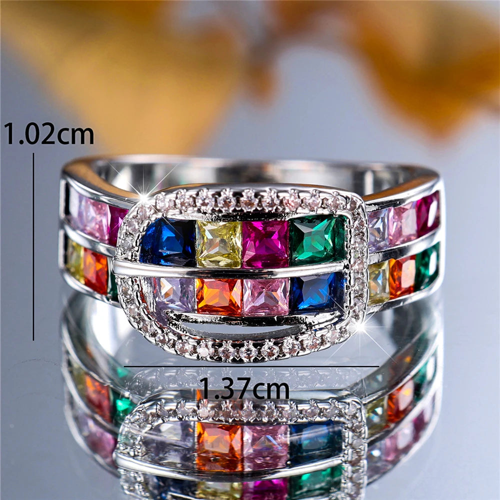 Bague de Luxe en Forme de Petit Arc-en-Ciel pour Femme, Bijou Vintage en Argent pour Patients de Mariage
