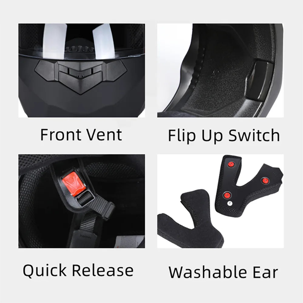 Casque de moto rabattable pour hommes et femmes, sécurité, descente, motocross, course modulaire, visage intégral personnalisé, approuvé par le DOT