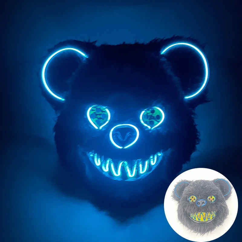 Masque de Lapin Sanglant LED – Halloween, Cosplay et Fête Effrayante