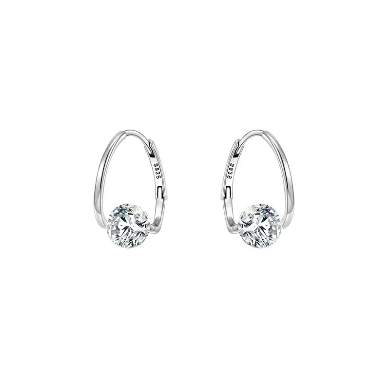 Boucles d'oreilles en argent Sterling 925, cerceau en Zircon coréen, tempérament Simple, exquis, tendance, bijoux Sexy, cadeau, offre spéciale