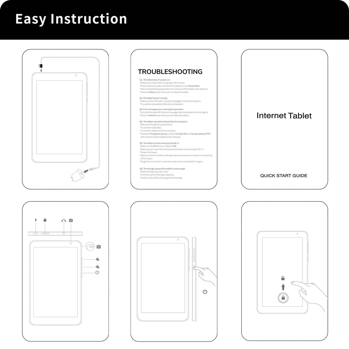 ITOM-Tablette PC de 7 Pouces, 32 Go, Android 11, avec Façades, Processeur Core, Écran HD IPS, Caméra pour Touristes, Wifi, avec Étui de Protection en PU