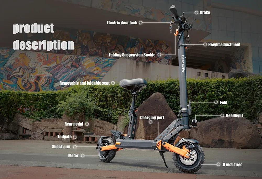 KUKIRIN G2 Pro 2024 Version Adult Electric Scooter 600W Motor 48V 15.6Ah Battery 45km/h Max Speed 55KM Range Adult Scooter