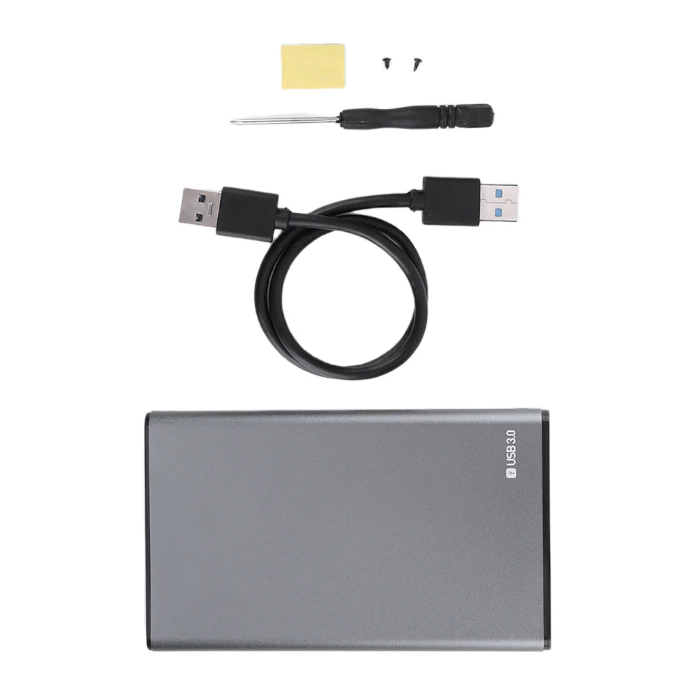 Boîtier Disque Dur Externe 2,5" USB 3.0 – Alliage d’Aluminium, Haute Vitesse 5 Gbps, Compatible HDD & SSD SATA