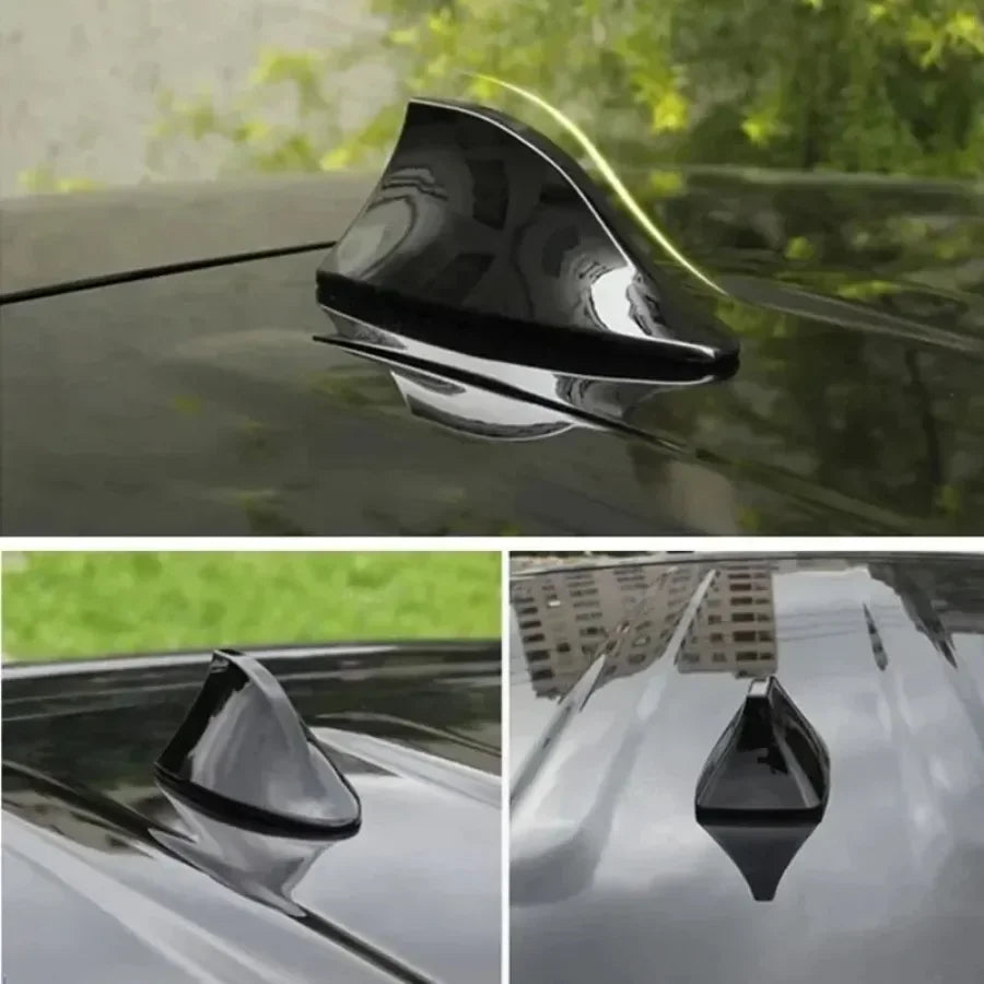 Décoration aérienne de toit d'aileron de requin de voiture de 2 pièces, Option d'antenne Radio AM FM, accessoire de style extérieur pour les véhicules, antenne de toit de voiture