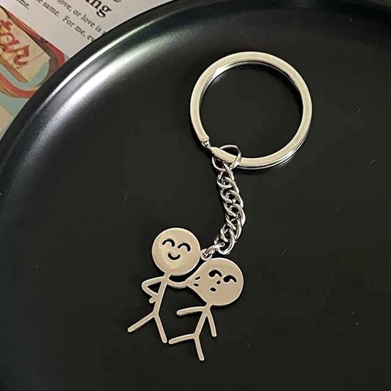 Porte-clés de Couple, Match intéressant des gens que le cœur, doigt du milieu, personnalité Ins, sac drôle, pendentif, bijoux, cadeau pour Couple et amis