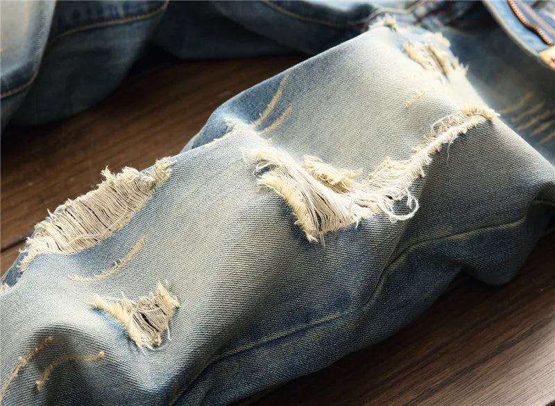 Jeans Droits Rétro Plus Size pour Hommes